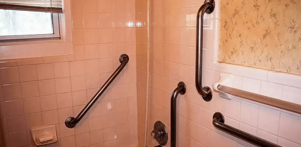 Shower grab bar installation for bathroom safety and accessibility in Orange, CA