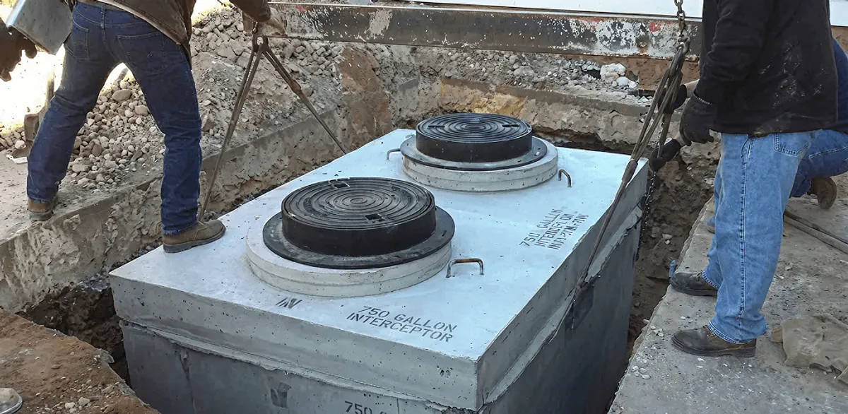 Grease trap installation for a commercial property drainage system in Orange, CA
