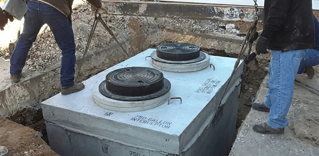 Grease trap installation for a commercial property drainage system in Orange, CA
