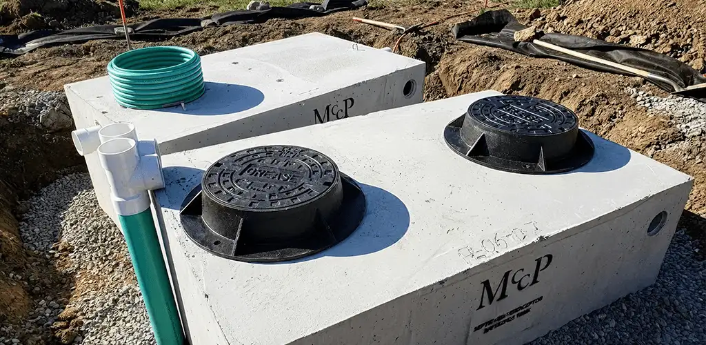 Grease trap installation unit set in place for drainage protection in Orange, CA